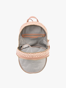 BP2431DIA Zahava Woven Diamond Backpack: Mauve