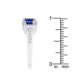 Rita 2.3ct Sapphire CZ Rhodium Classic Trio Ring: 8