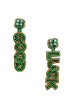 Load image into Gallery viewer, BEADED ST PATRICK`S EARRING: GDGRN
