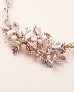 Leona Bridal Hair Vine: Rose Gold