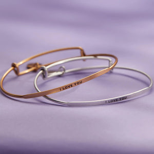 I Love You Bangle Antique Gold