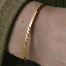 Load image into Gallery viewer, Fear Nothing Bangle Antique Gold
