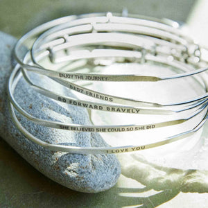 Go Forward Bravely Bangle Antique Silver