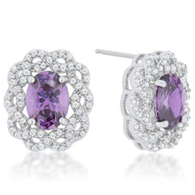 Load image into Gallery viewer, Amethyst Oval Stud Earrings
