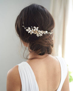 Leona Bridal Hair Vine: Rose Gold