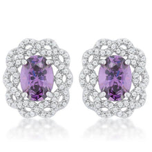 Load image into Gallery viewer, Amethyst Oval Stud Earrings
