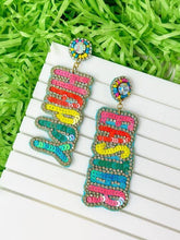 Load image into Gallery viewer, &#39;Happy Easter&#39; Sequin Dangle Earrings - Bright Multi
