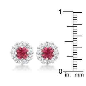 Elegant Bridal Stud Earrings in Pink