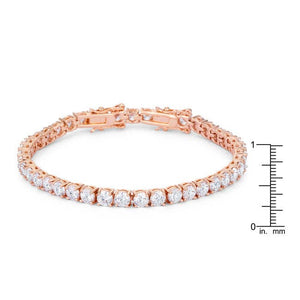 17.6 Ct Rosegold Tennis Bracelet With Shimmering Round CZ