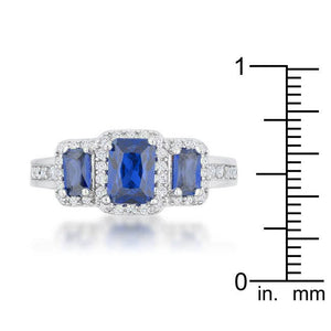 Rita 2.3ct Sapphire CZ Rhodium Classic Trio Ring: 6