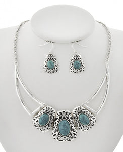 Filigree Acrylic Necklace & Earring Set