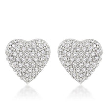 Load image into Gallery viewer, Pave Heart Stud Earrings
