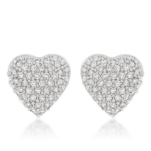 Pave Heart Stud Earrings