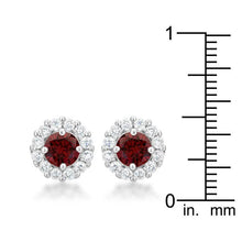 Load image into Gallery viewer, Bella Bridal Earrings in Garnet Red
