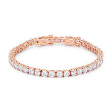 Load image into Gallery viewer, 17.6 Ct Rosegold Tennis Bracelet With Shimmering Round CZ
