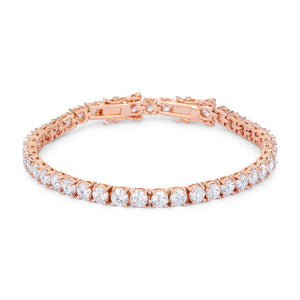 17.6 Ct Rosegold Tennis Bracelet With Shimmering Round CZ