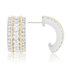 Load image into Gallery viewer, Dual-Tone Tri-Row Stud Earrings
