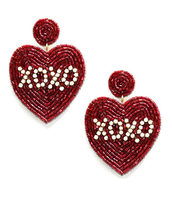 SEEDBEAD VALENTINE DAY THEME EARRING