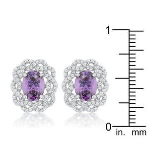 Amethyst Oval Stud Earrings