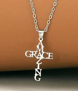 Inspiration Cross Necklace - Amazing  Grace