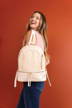 Load image into Gallery viewer, BP2431DIA Zahava Woven Diamond Backpack: Mauve
