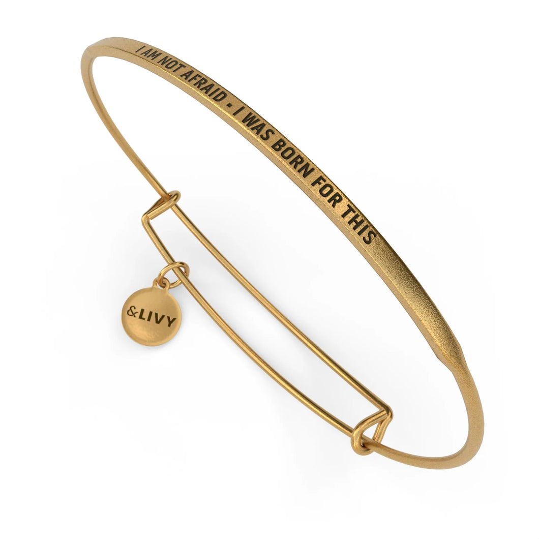 I Am Not Afraid Bangle Antique Gold