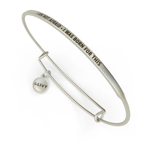 I Am Not Afraid Bangle Antique Silver