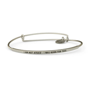 I Am Not Afraid Bangle Antique Silver