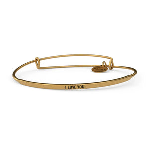 I Love You Bangle Antique Gold