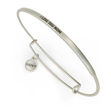 Load image into Gallery viewer, I Love You Mom Bangle Antique Silver
