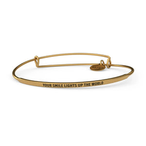 Your Smile Lights Up The World Bangle Antique Gold