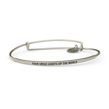 Load image into Gallery viewer, Your Smile Lights Up The World Bangle Antique Silver
