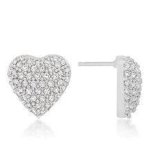 Load image into Gallery viewer, Pave Heart Stud Earrings
