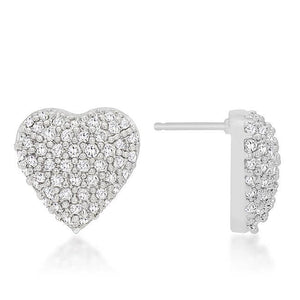 Pave Heart Stud Earrings