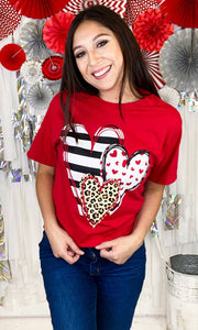 Doodle Hearts Valentine T-Shirt: 5XL