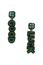 Load image into Gallery viewer, BEADED ST PATRICK`S EARRING: GDGRN
