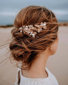 Leona Bridal Hair Vine: Rose Gold