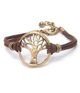 TREE OF LIFE LEATHER BRACELET