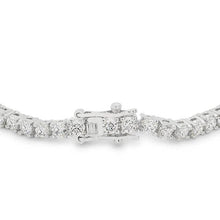 Load image into Gallery viewer, Silvertone Finish Victorian Cubic Zirconia Tennis 8 Inch Bracelet
