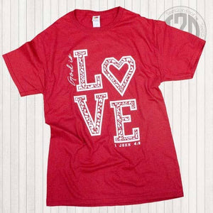 God is Love Valentine T-Shirt: AS