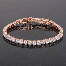 Load image into Gallery viewer, 17.6 Ct Rosegold Tennis Bracelet With Shimmering Round CZ
