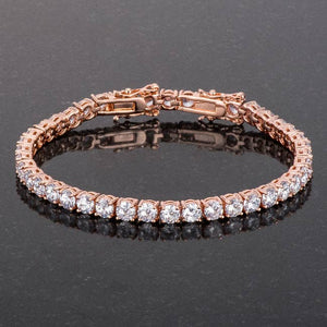 17.6 Ct Rosegold Tennis Bracelet With Shimmering Round CZ