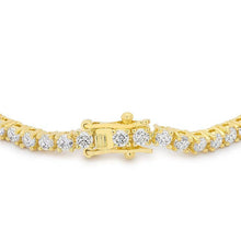 Load image into Gallery viewer, Goldtone Finish Victorian Cubic Zirconia Tennis 8 Inch Bracelet
