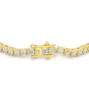 Goldtone Finish Victorian Cubic Zirconia Tennis 8 Inch Bracelet