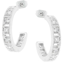 Load image into Gallery viewer, Studded Cubic Zirconia Hooplet Earrings
