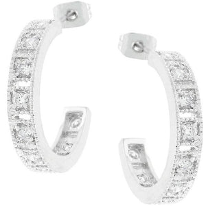 Studded Cubic Zirconia Hooplet Earrings