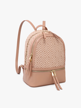 Load image into Gallery viewer, BP2431DIA Zahava Woven Diamond Backpack: Mauve
