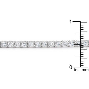 Silvertone Finish Victorian Cubic Zirconia Tennis 8 Inch Bracelet