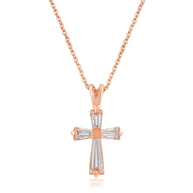 Rose Gold Plated Cross Pendant