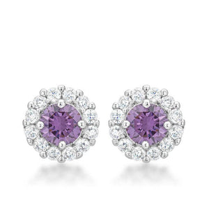 Bella Bridal Earrings in Purple